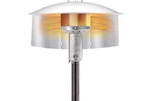 Andwarmth Patio Heater Reflector Shield-Heat Directional Focusing Reflector Attachment for Outdoor Gas Heater,Propane Heater Deflector Shield Replacement,Thick and Sturdy,Adjustable and Foldable