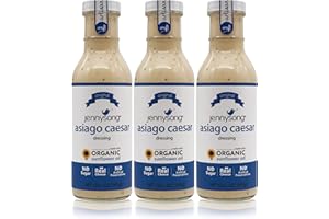 Jennysong Original Asiago Caesar Dressing I Pack of 3 I Made with Organic Sunflower Oil. Creamy with Real Cheese, No Sugar added, and No Trans Fats or Cholesterol. - 12 fl. oz. bottle each