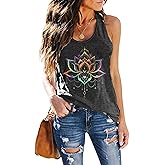 Womens Vintage Graphic Racerback Tank Tops Summer Beach Vacation Tank Cami Casual Loose Workout Yoga Tanks Vest