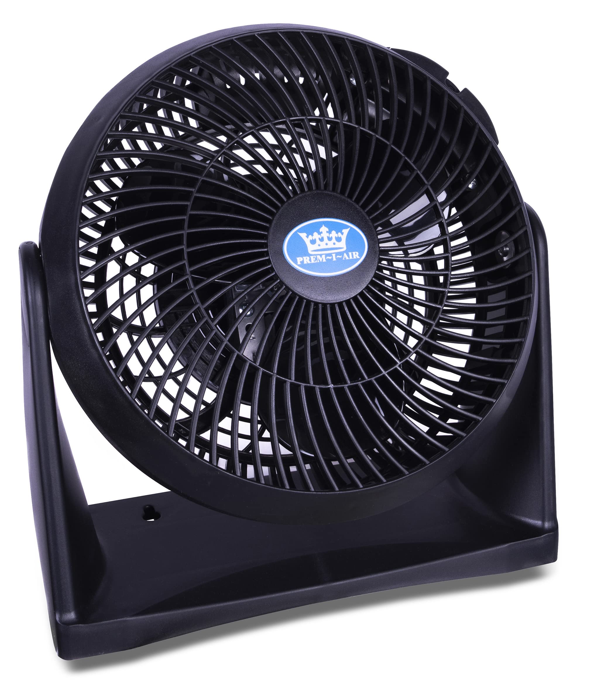 Prem-I-Air Black 8" Inch (20 cm) Powerful Cold Air Cooling High Velocity Floor or Wall Mountable Air Circulator Fan with 3 Airflow Speed Settings, Quiet Operation For Use in Homes and Offices