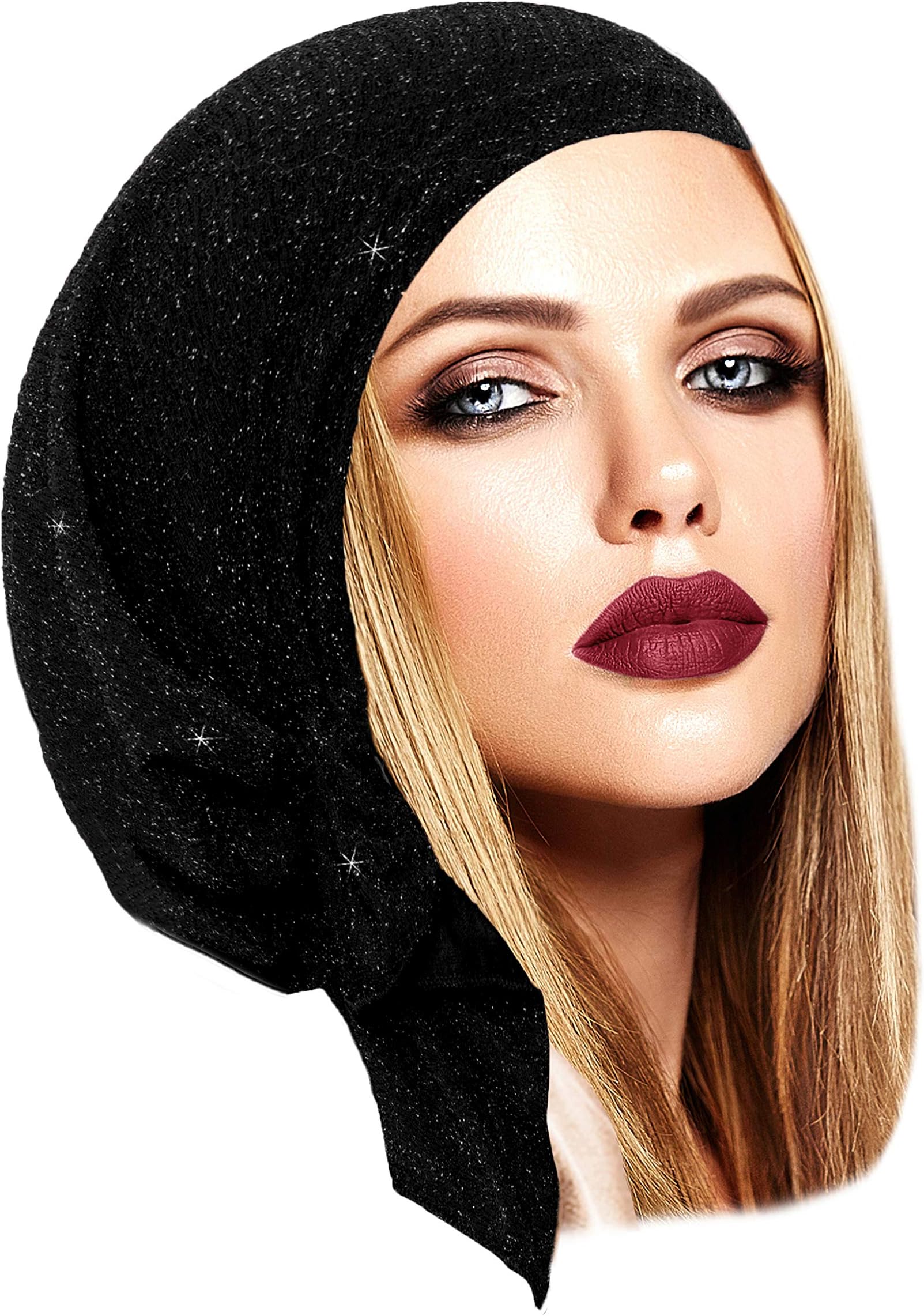 ShariRosePre-tied headscarf tichel headwear for women textured knit with sparkles collection! Handmade
