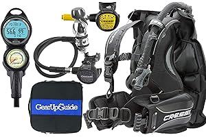 CRESSI Trim Scuba Diving Gear Package Complete with Patrol BCD - Donatello C2 Dive Computer - AC2 Compact Regulator Set Fully Assembled, L