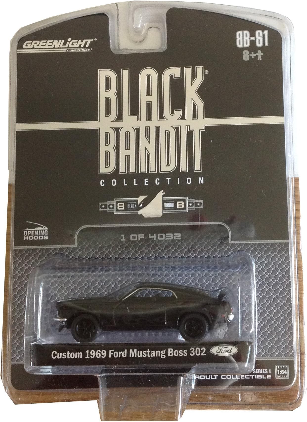 BLACK BANDIT Greenlight Collection Series 1 1969 Ford Mustang BOSS 302 1:64