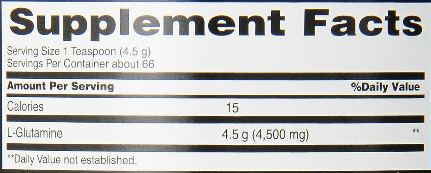 Body Fortress 100% Pure Glutamine Powder, Supports Post Workout Recovery, 10.6 oz: Health & Personal Care