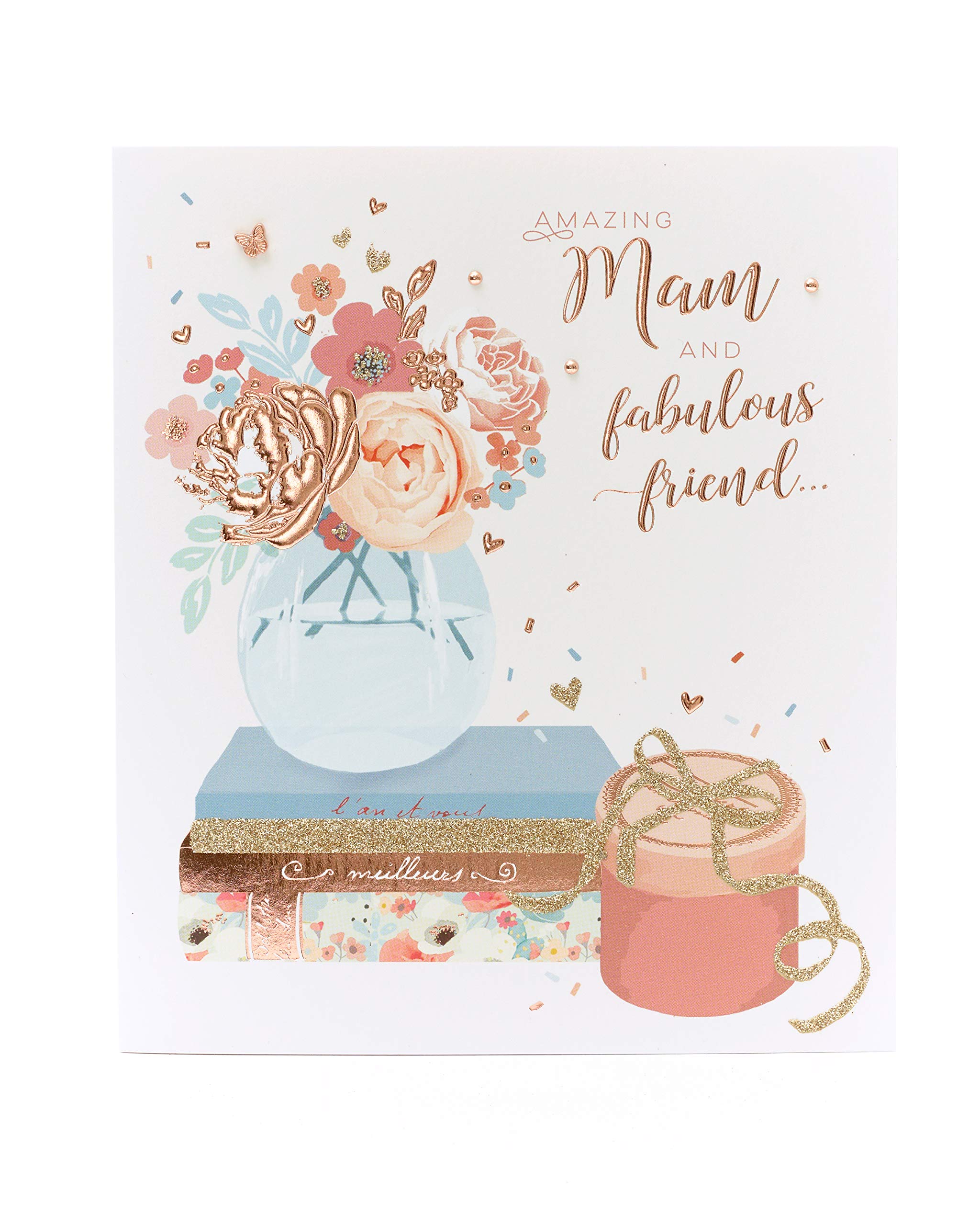 Mother's Day Card for Mam - Mam Card for Mother's Day - Lovely Mam Card On Mother's Day - Happy Mother's Day Card - Amazing Mam and Fabulous Friend - Mother's Day Card with Lovely Verse
