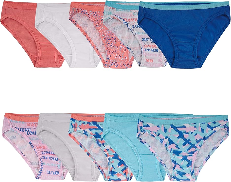 Fruit of the Loom Girls' Cotton Bikini Underwear