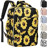 Tenot Carry on Backpack for Women TSA Approved 15.6 Inch Travel Laptop Backpack for Women Travel Essentials Foldable Womens Travel Backpack Suitcase Sunflower Floral