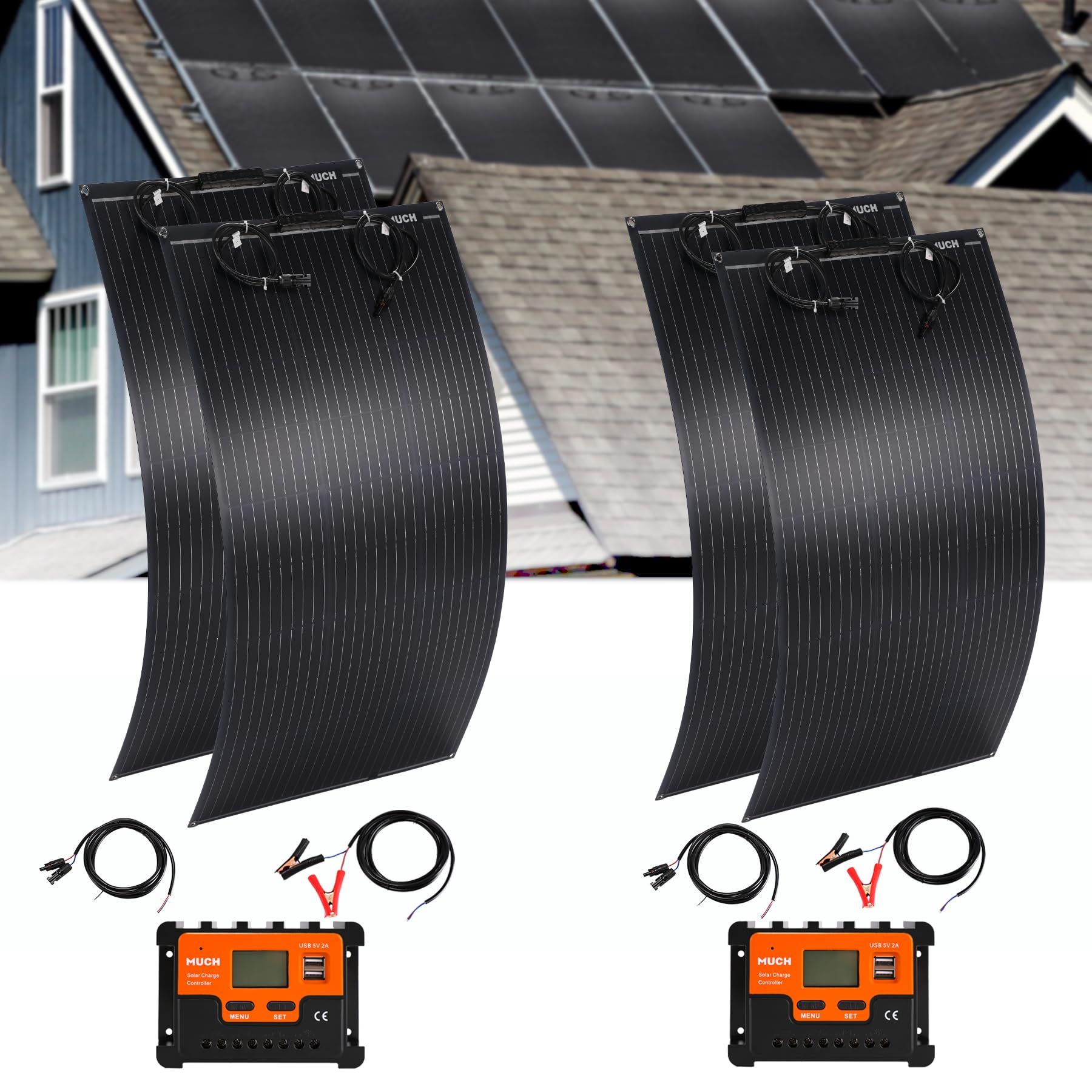 400W Semi-Flexible Solar Panel Kit Lightweight