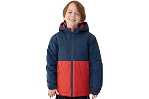 PAMLULU Boys Winter Coats Waterproof Breathable Snowboarding Ski Jackets Fleece Lined Hooded Rain Coat for Kids