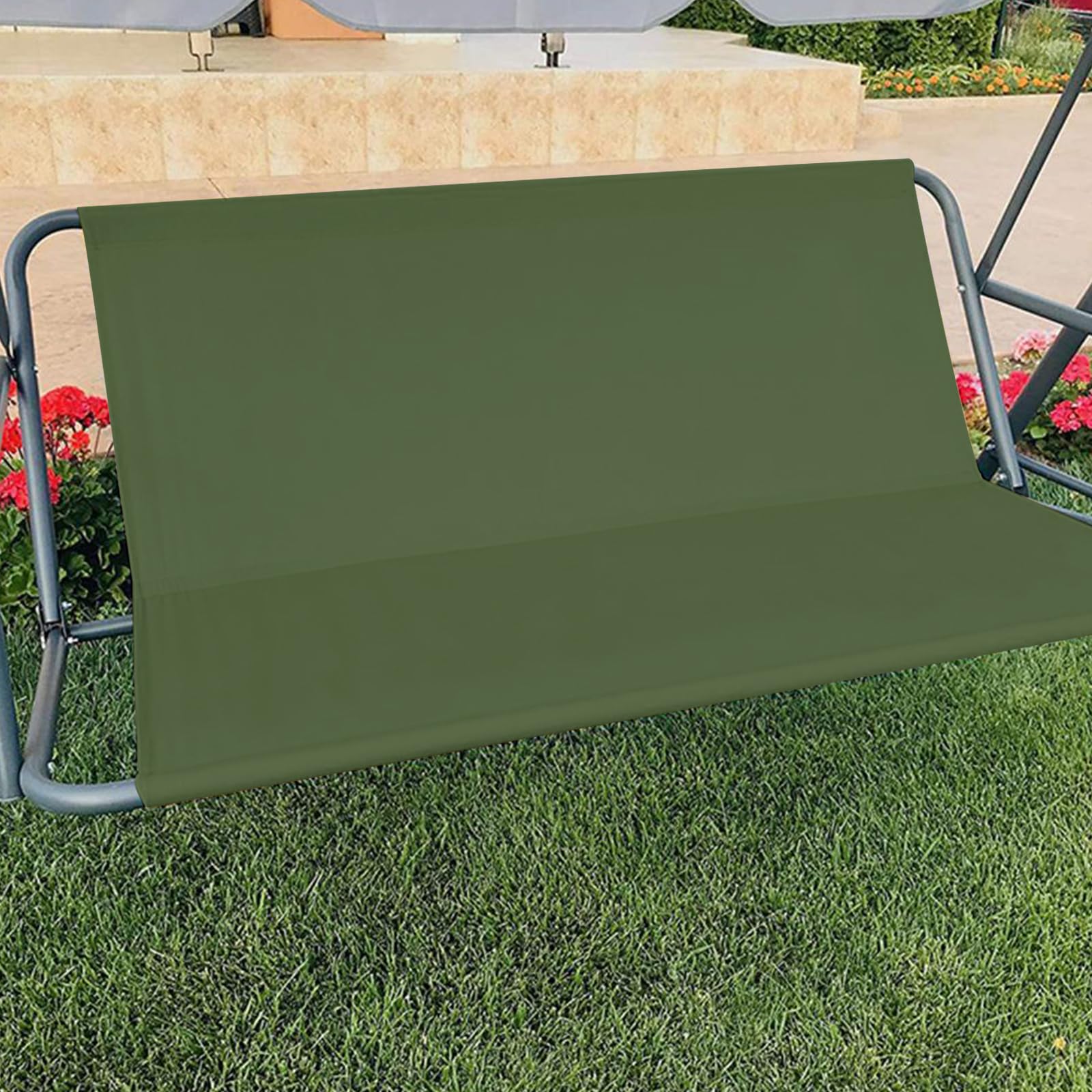 WMLBK Replacement Garden Swing Seat Cover,Durable 900D Oxford Fabric Waterproof & UV Resistant Swing Chair Cover Outdoor Garden Swing Chair Cover (113 * 48 * 48cm（Green）)