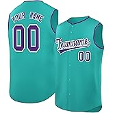 Custom Men Full Button Sleeveless Baseball Jersey Personalized Stitched Name Number for Women Youth