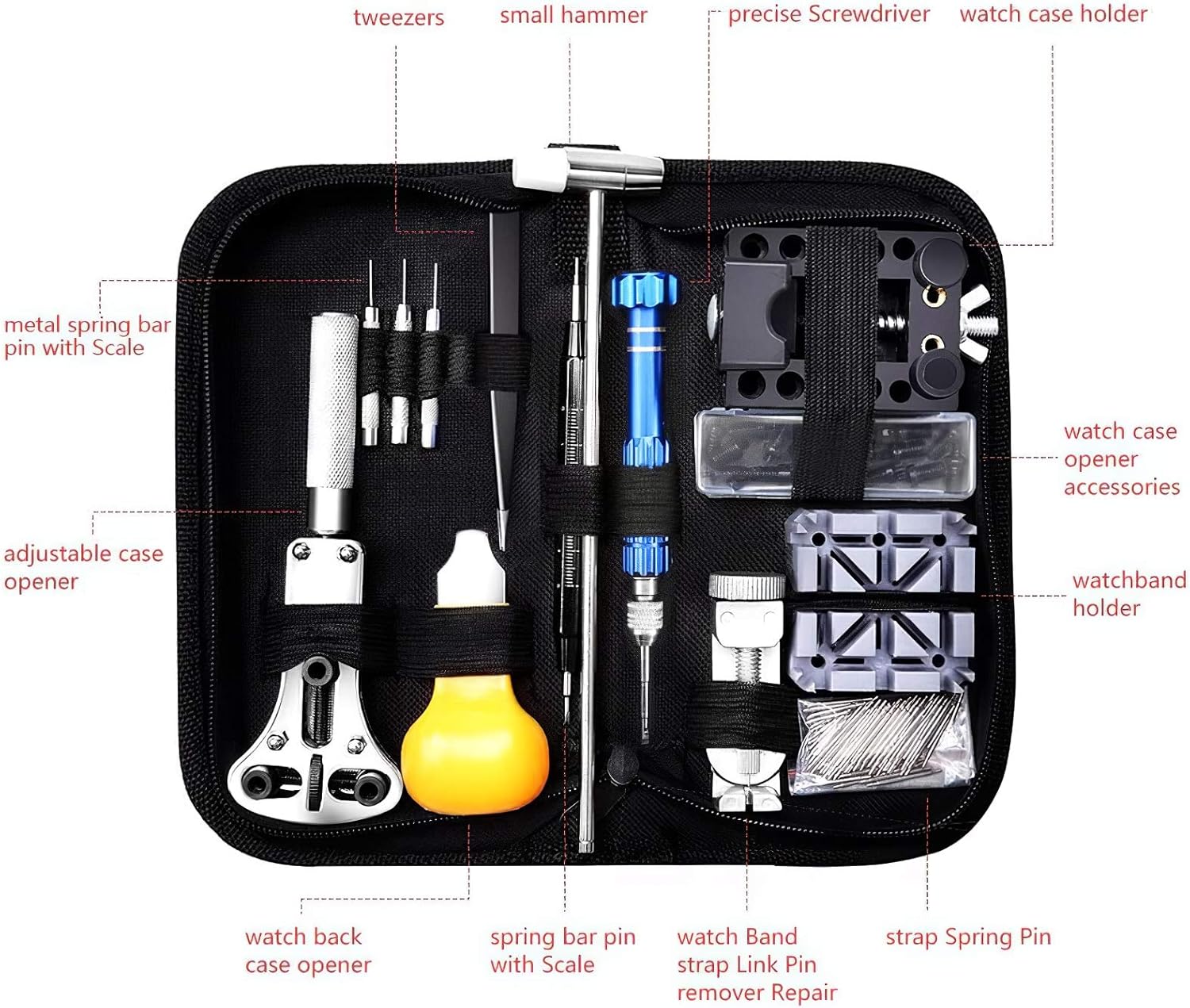 Watch Repair Kit, Eventronic Professional Spring Bar Tool Set Watch Band Link Pin Tool Set with Carrying Case: Home Improvement