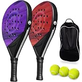 Padel Racket Set of 2 &ndash; 2 Player Paddle Racquet Kit with Bag &amp; 3 Balls &ndash; Lightweight Foam Core for Beginners &amp; Intermediate Players &ndash; Outdoor Padel Paddle Set