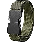 LionVII Quick Release Elastic Belt, Men Stretch Belts with Buckle Fit Through Belt Loops, Adjustable Trim to Fit 28-48" Waist