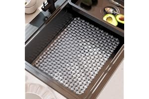 Kitchen Sink Mat for Stainless Steel Ceramic Sinks, PVC Sink Protectors Mats for Bottom of Kitchen Sink, Dishes and Glassware
