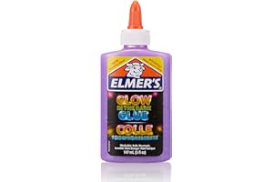 Elmer's Colle liquide phosphorescente, idéale pour la fabrication de slime, lavable, violet, 141,7 g