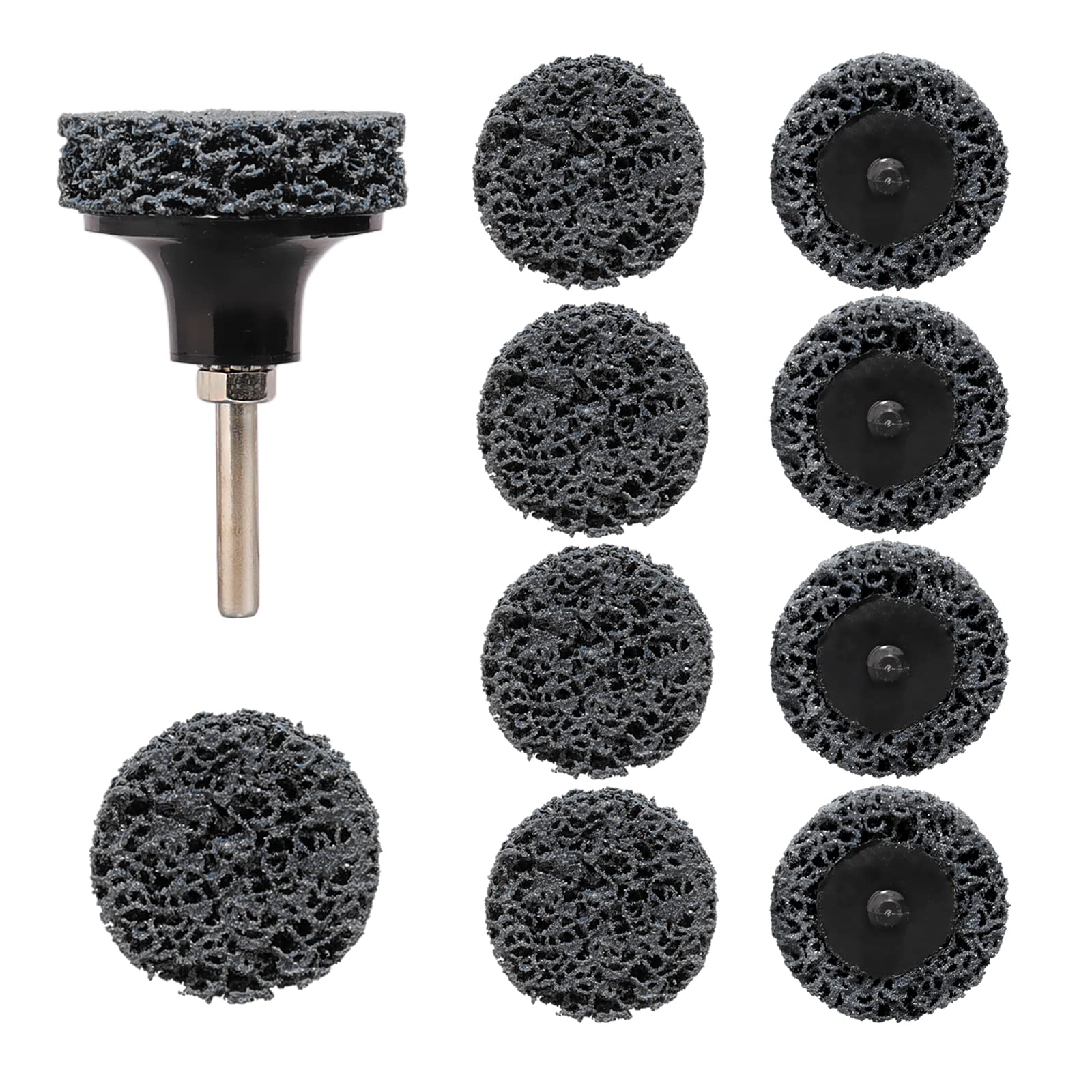 Shineboc 10 Pcs 2 Inch 50mm Nylon Discs Stripping Wheel, Rust Removal Grinding Disc for Metal Steel Grinding Polishing (Black)