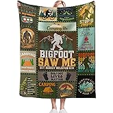 Bigfoot Camping Blanket, Bigfoot Gifts for Men Women, Outdoor Camper Gifts Throw Blanket Bed Home Decor for All Seasons, 40"x50" for Kids/Baby
