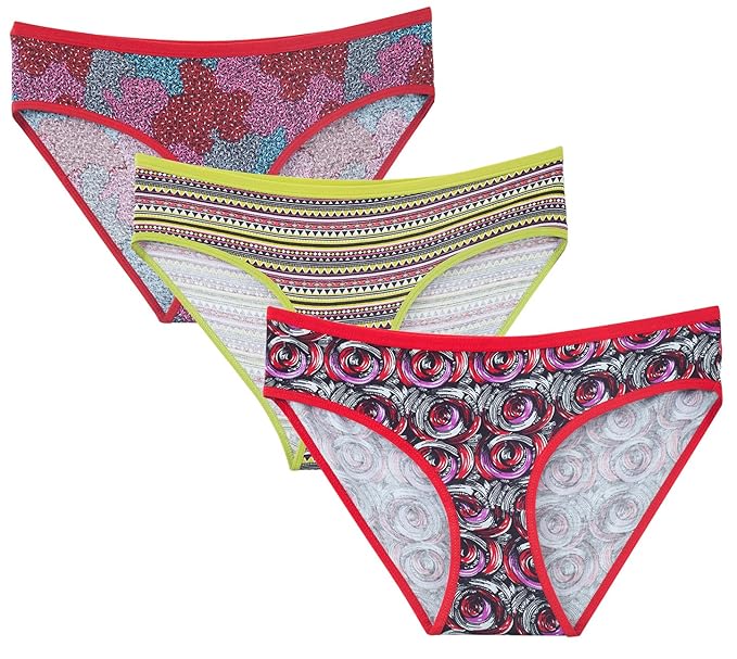 Ultrafit Mid Waist Cotton Panties Combo Pack for Women 3 Panty (Color/Print May Vary)