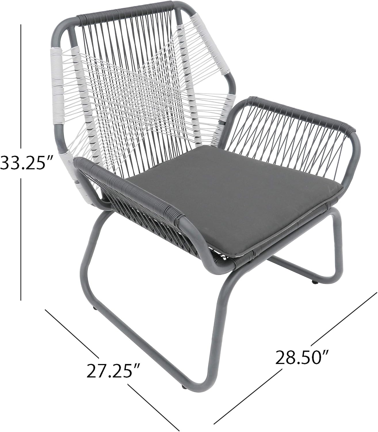 Christopher Knight Home 305086 Lydia Outdoor Wicker Club Chair (Set of 2), Gray/White/Gray : Garden & Outdoor