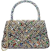 LUNIQO Clutch Purses for Women Sparkly Rhinestones Purses and Handbags for Wedding Party Evening Crossbody Bag with Chain