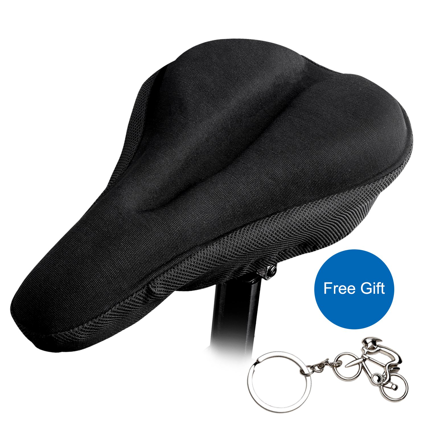 快適な自転車シートメンズレディース キッズ パッド入りクッションサドルカバーsuitable Bike Seat B07bf9n7d7ブラック バイクシートカバー ブラック Andロードバイクサドル For Mountain サドル お手軽価格で贈りやすい Rumble Media