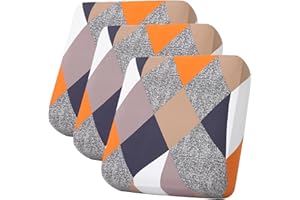 hyha Printing Sofa Couch Cushion Covers, Replacement Individual Seat Cushion Covers, Magic Sofa Covers Washable for Sectional Pets, Pattern Sofa Slipcovers (3PC, Colored Blocks)