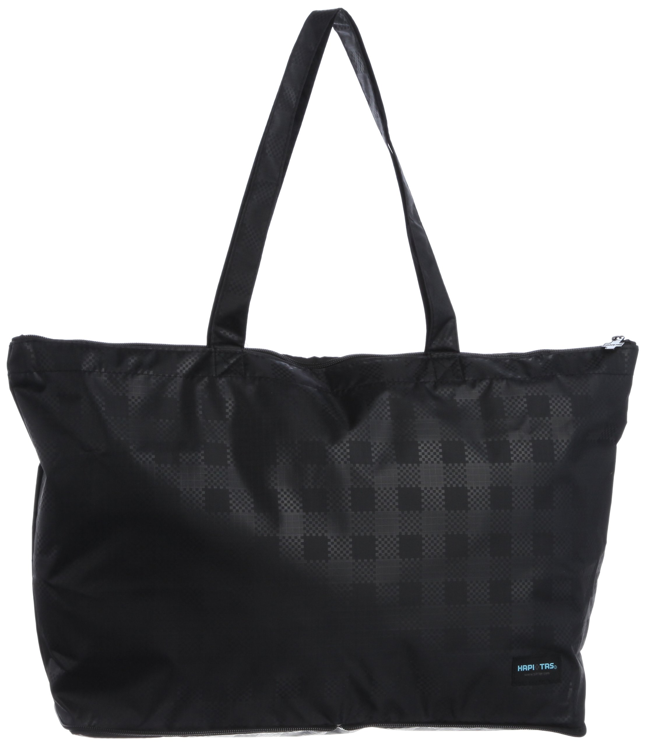 [ハピタス] 折りたたみトートバッグ キャリーオン可能 豊富な柄 128チェッカーブラック商品画像