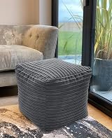 Beautiful Beanbags Jumbo Cord Beanbag Cube Pouffe Footstool Grey view 2