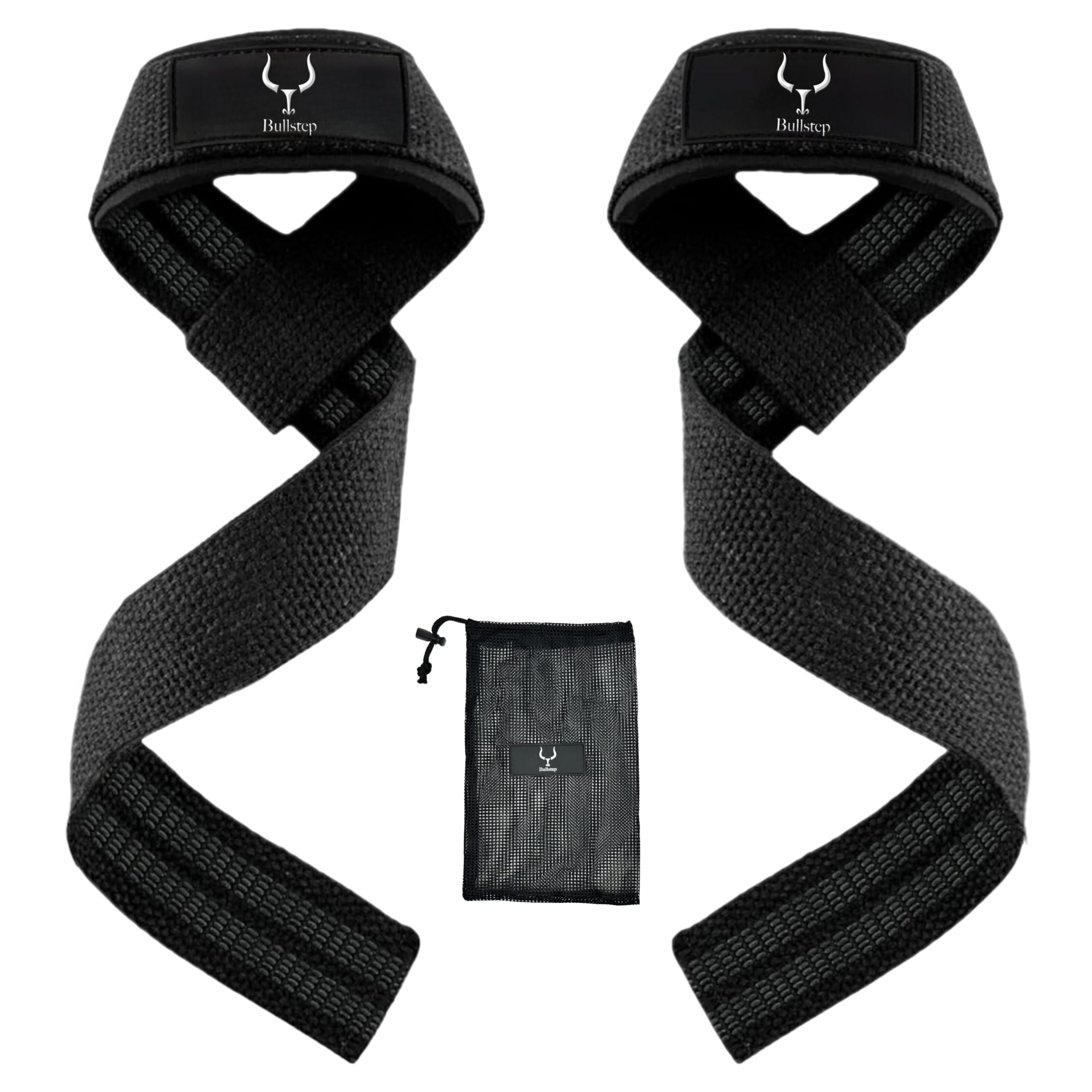 Bullstep® - Weight Lifting Straps | Gym Wrist Straps Weightlifting | Gym Grips Support | Wrist Wraps Hand Straps for Weights Powerlifting, Deadlift, Bodybuilding