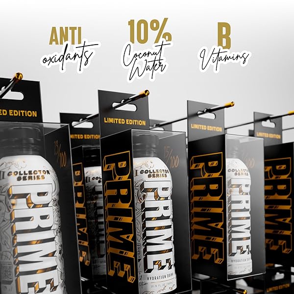 PRIME HYDRATION COLLECTOR SERIES, SPORTS DRINKS, ELECTROLYTE ENHANCED FOR REPLENISHING FLUIDS, 250MG BCAAS, B VITAMINS, ANTIOXIDANTS, LOW SUGAR, 16.9 FL OZ, 12 PACK