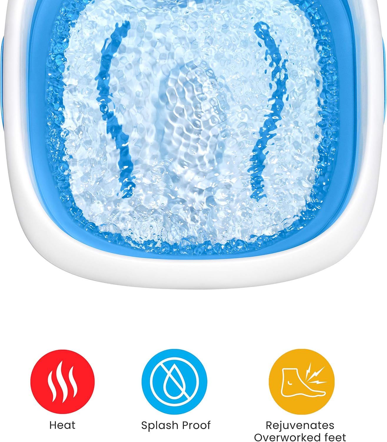 HoMedics  Compact Pro Spa Collapsible Footbath with Heat | Vibration Massage, Acu-Node Surface, Heat Maintenance | Improves Circulation, Soothe Tired Muscles, Collapsible Tub for Easy Storage: Health & Personal Care