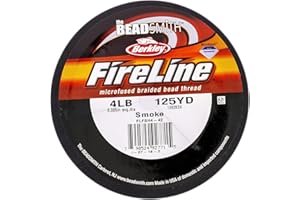 The Beadsmith Fireline by Berkley – Micro-Fused Braided Thread – 4lb. Test, 005”/.12mm Diameter, 125 Yard Spool, Smoke Grey – Super Strong Stringing Material for Jewelry Making and Bead Weaving…