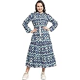 Handmade Hand Block Printed Cotton Full Sleeve Maxi Dress Gift for Women