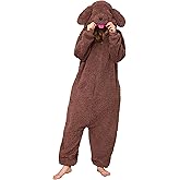 Loiahoer Unisex Animal Poodle Puppy Dog Costume Onesie Pajamas Halloween Costume Christmas Pajamas Gifts for Women & Men