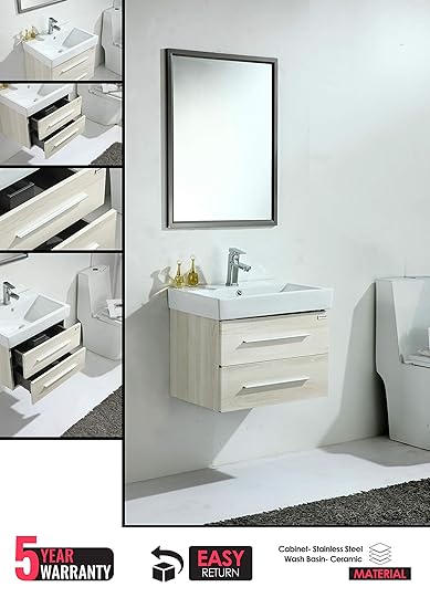 Fuao Spirit Wall Mounted Designer Art Bathroom Vanity With Cabinet