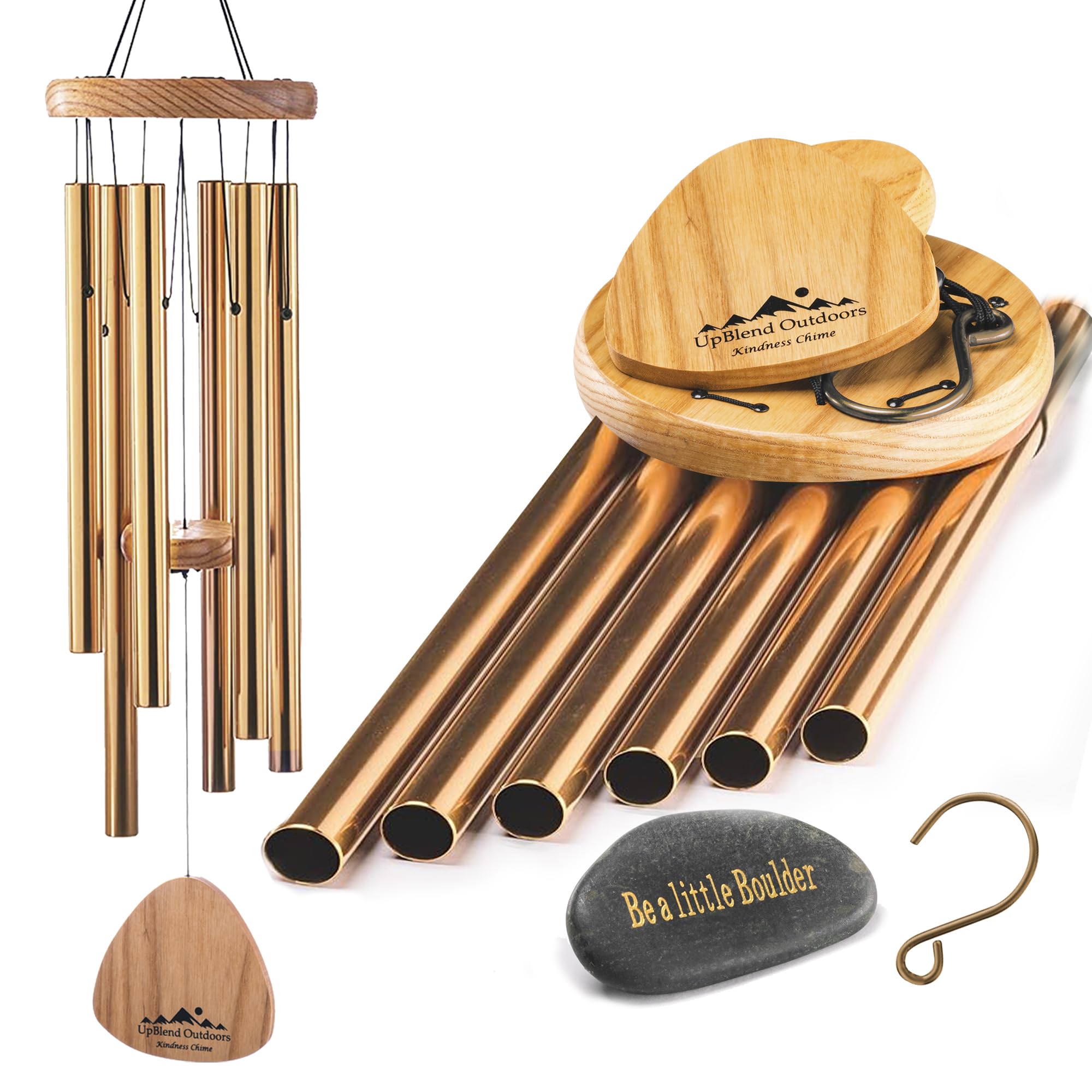 UpBlend Outdoors Wind Chimes for Outside - 29" Bronze Wind Chimes for Outdoors, Harmonic Tuned Wind Chime Outdoor, Windchimes for Mom, Grandma, Windchime for Her — image 1