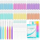 Lezmarket 450PCS Interdental Brushes and Flosser Picks Kit, Braces Brushes, Soft Picks and Dental Floss Sticks for Teeth, Bra