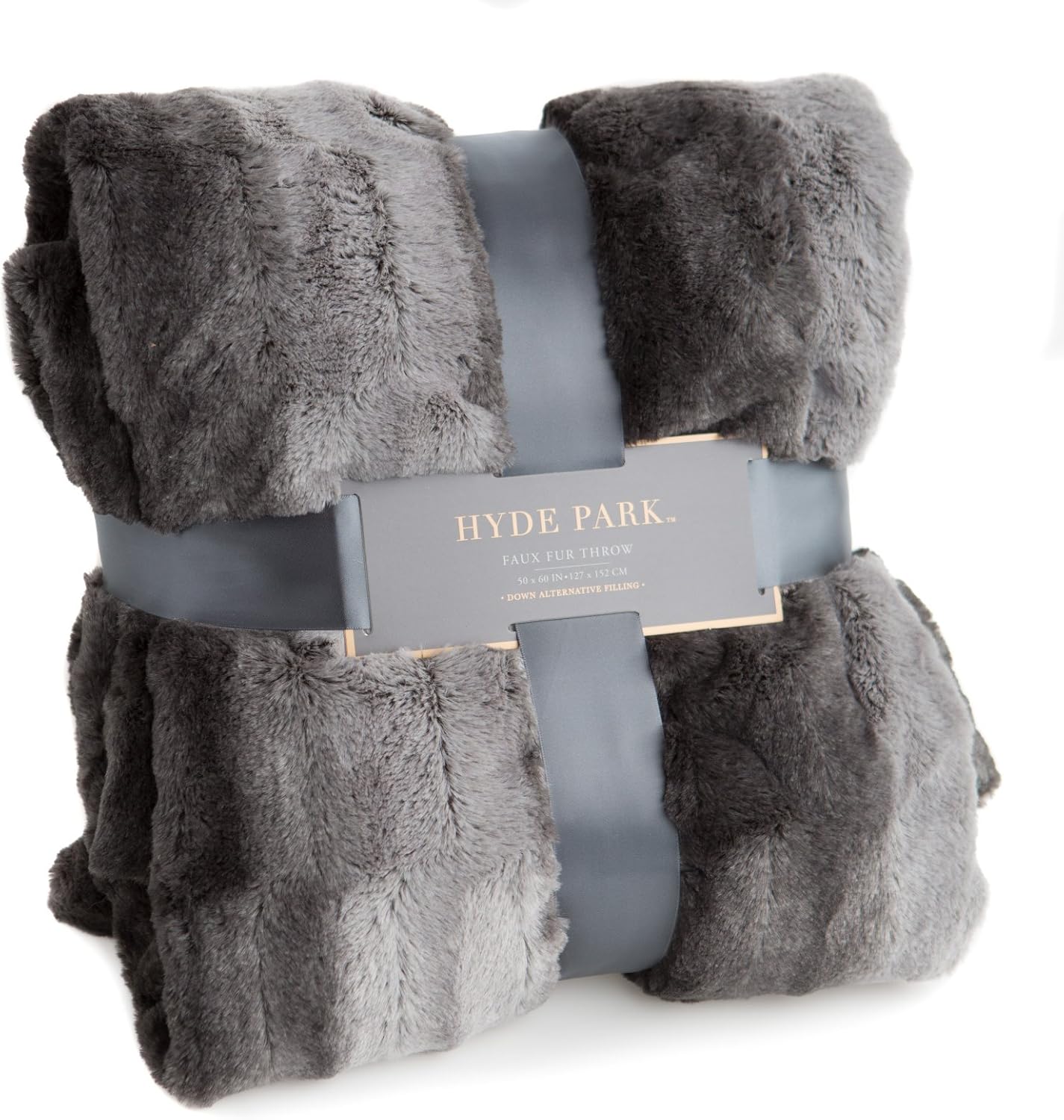 Hyde Park Hyde Park Faux Fur Throw Charcoal Ombre With Charcoal Back Hyde Park Hyde Park Faux Fur Throw Charcoal Ombre With Charcoal Back