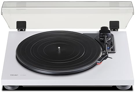 Teac TN-180BT(W) Hifi Plattenspieler mit Bluetooth Sender für Lautsprecher und Kopfhörer (Riemenantrieb, 33/45/78 U/min, inte