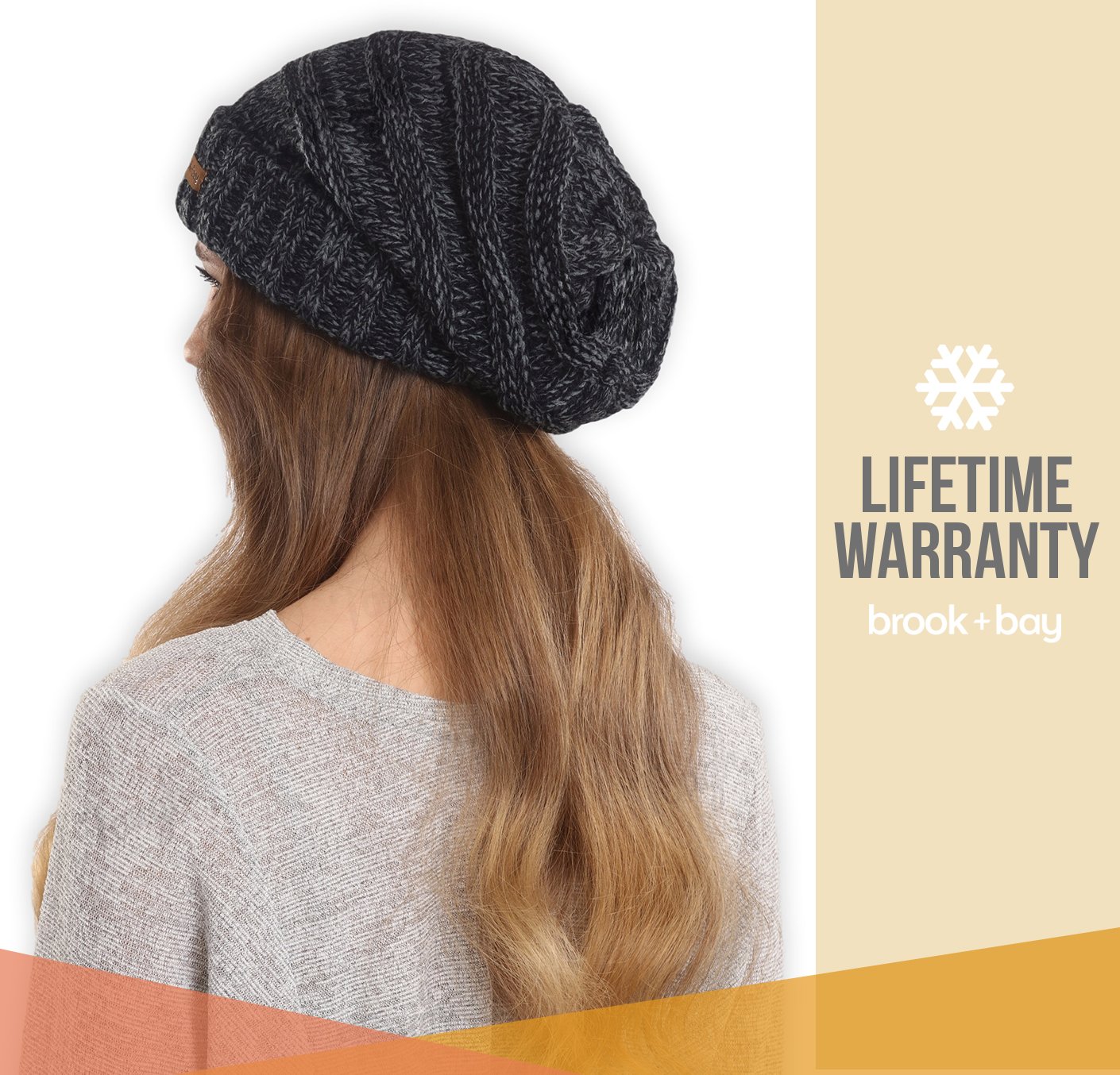 Brook + Bay Women\'s Slouchy Cable Knit Cuff Beanie - Chunky, Oversized Slouch Beanie Hats for Winter - Stay Warm & Stylish - Serious Beanies for Serious Style (with 10+ Colors)