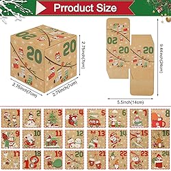 ONESING 24 Pcs DIY Christmas Advent Calendar Boxes