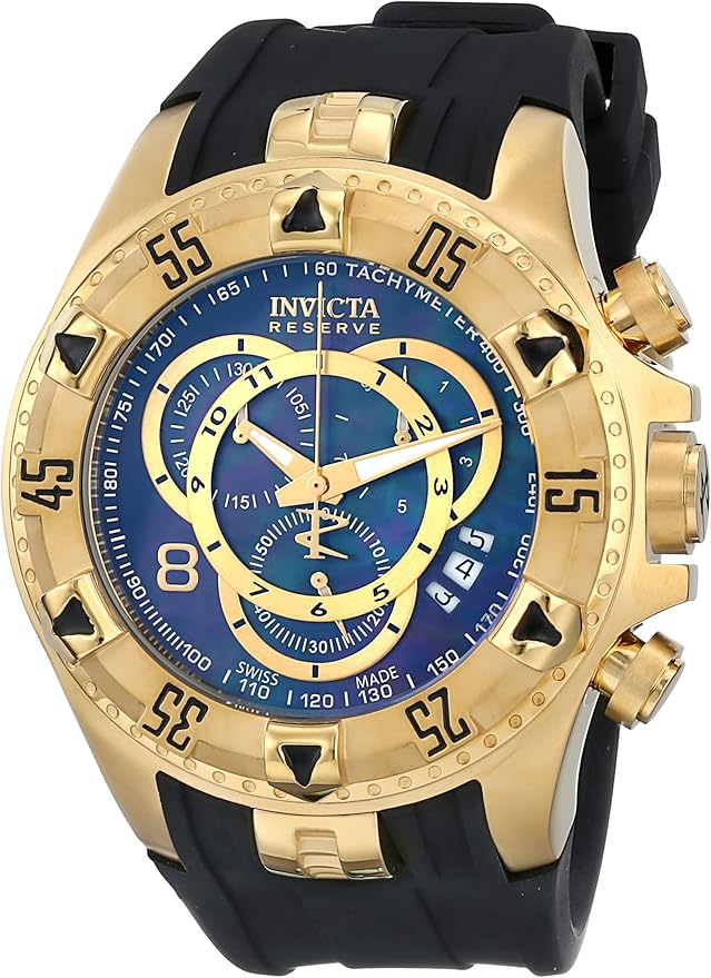 Invicta Men's 6976 Excursion Reserve Chronograph Black MOP Dial Black