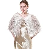 Women Winter Faux Fur Wraps Shawls Warm Cape for Party Wedding