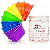 The Sweet Baker | Professional Jumbo Silicone Baking Cups | Premium 12 Piece Set | Reusable Cupcake Muffin Pans | BPA Free