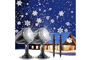 SOMKTN Snowfall Light Projector,Christmas Snowflake Projector,Snowfall LED Projection Light with Snowstorm Effect Holiday Light Projector for Christmas Holiday Halloween Party Indoor Outdoor Decor- 2 Sets