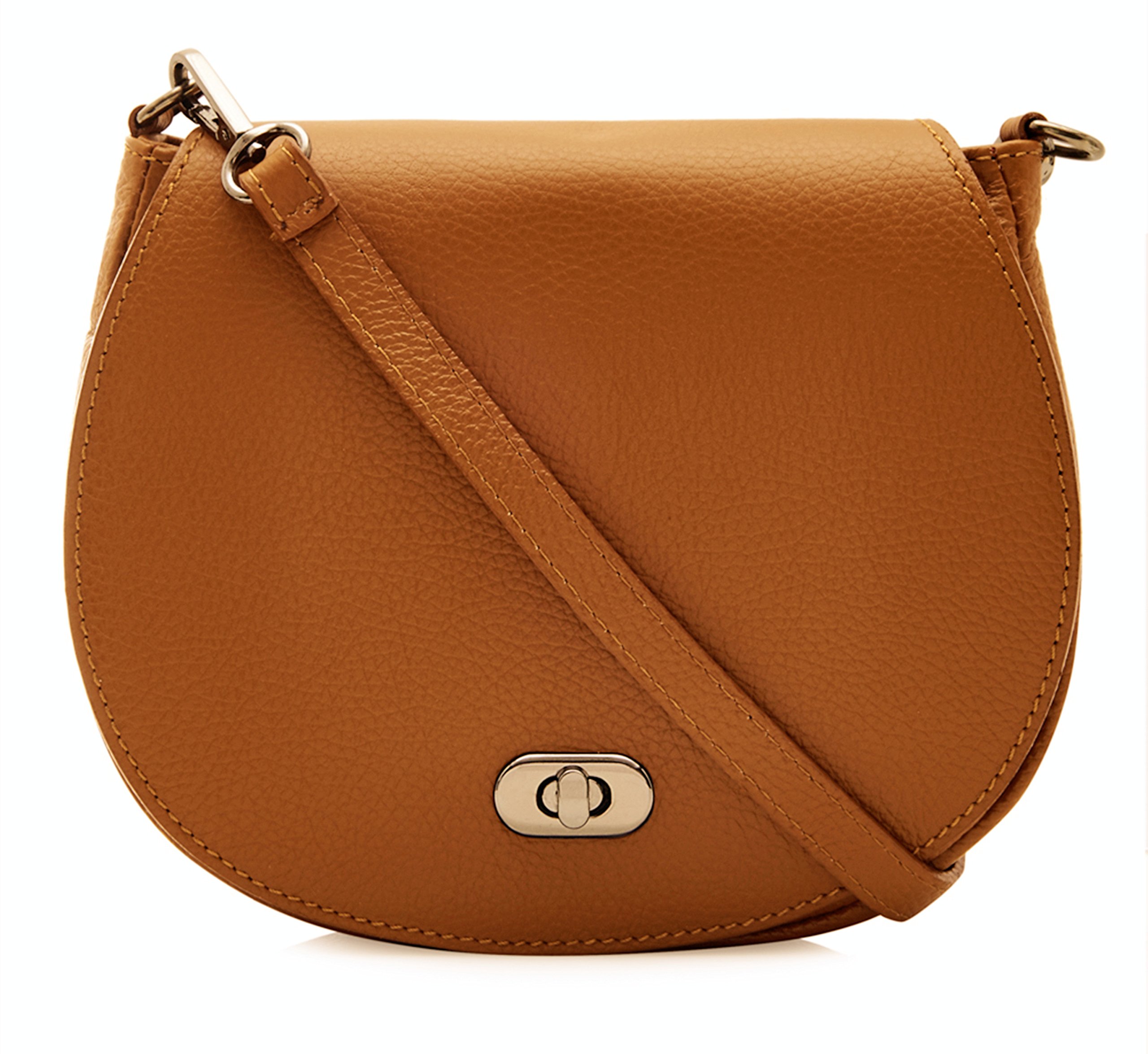 Montte Di Jinne | 100% Genuine Italian Leather | Women's | Crossbody | Shoulder Bag | with Postman's Lock (Tan)
