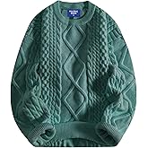 Aelfric Eden Oversized Knit Sweater Solid Vintage Pullover Sweater Unisex Woven Crewneck Knitted Tops Blue