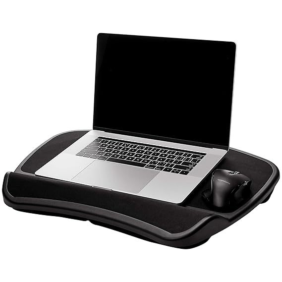 AmazonBasics XL Laptop Lap Desk Tray with Cushion, Fits up to 17.3 Inch