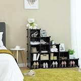 Songmics 16-Cube Storage Unit Shoe Rack DIY Shelving System Black LPC44HV1 view 2